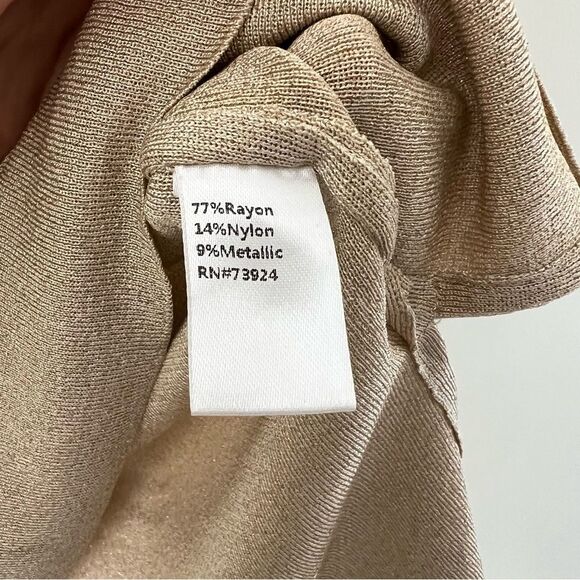 Ming Wang Metallic Gold Shimmer Tank Shell Top Plus Size 3X - Picture 8 of 10